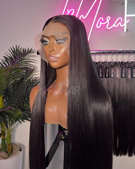 28" Raw Straight Frontal Wig w/ Extra Bundle (Ready To Ship)